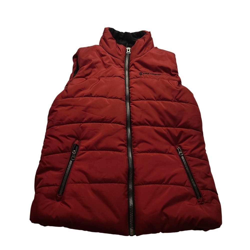 Free Country Men's Puffer Vest Quilted Fleece Lined Full Zip Sleeveless Jacket